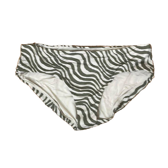 Andie Swim The Hipster Bikini Bottom Bias Stripe Olive size L NWT Style AB383 - Picture 2 of 5